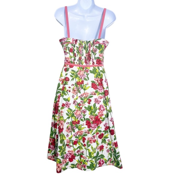 Anthropologie Elevenses Pink Floral Retro Sundress Size 8 - Picture 8 of 11